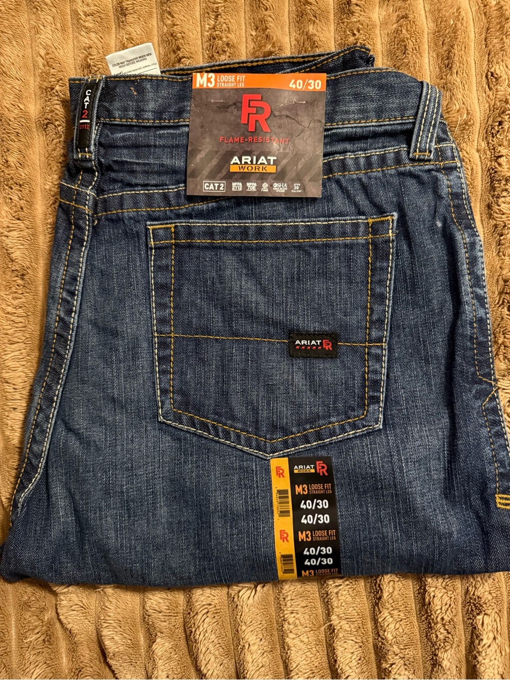 Ariat Men’s M3 Loose Fit Flame-Resistant Jeans - Dark Blue